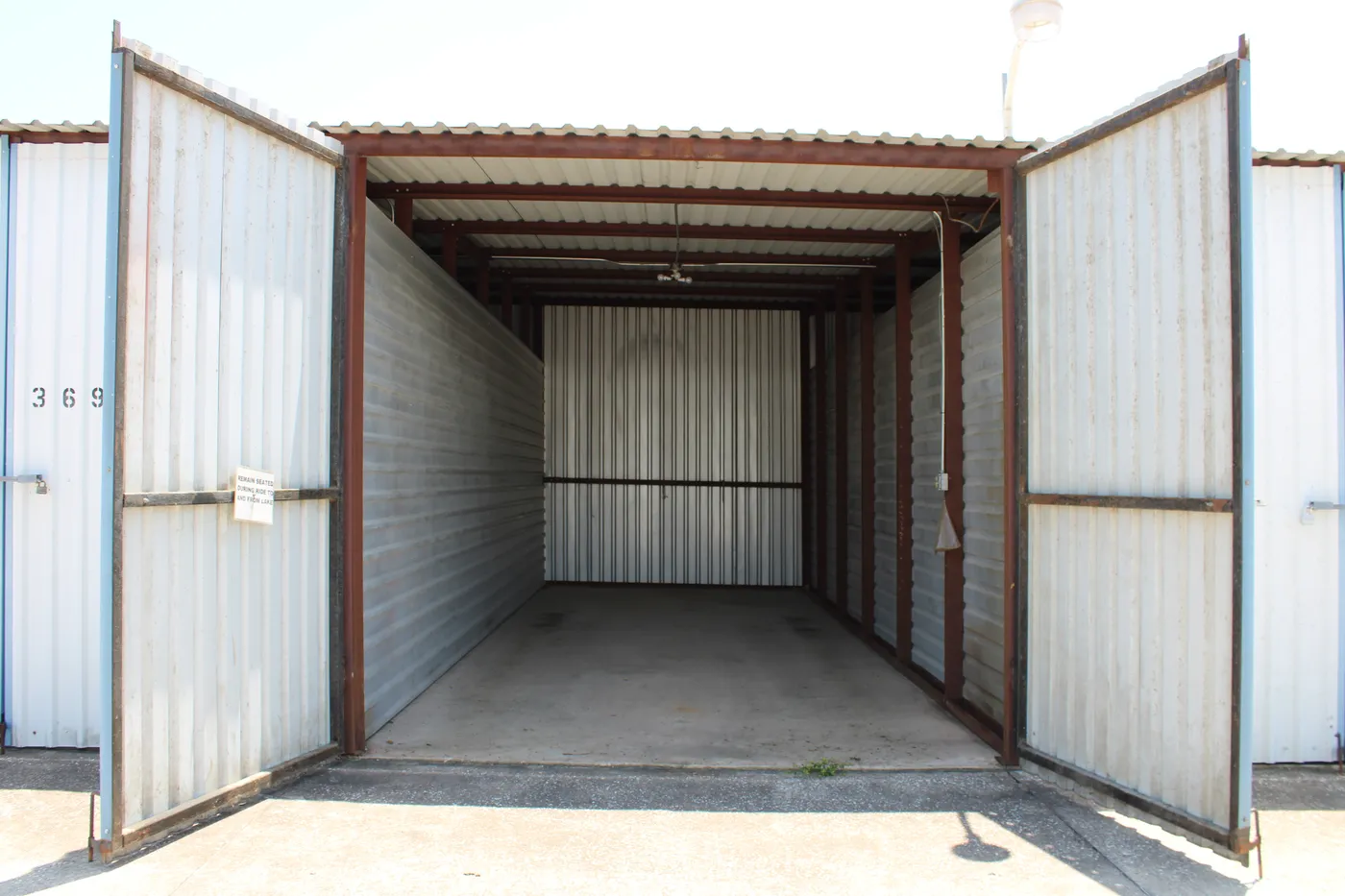 Inside a mid-size enclosed boat stall