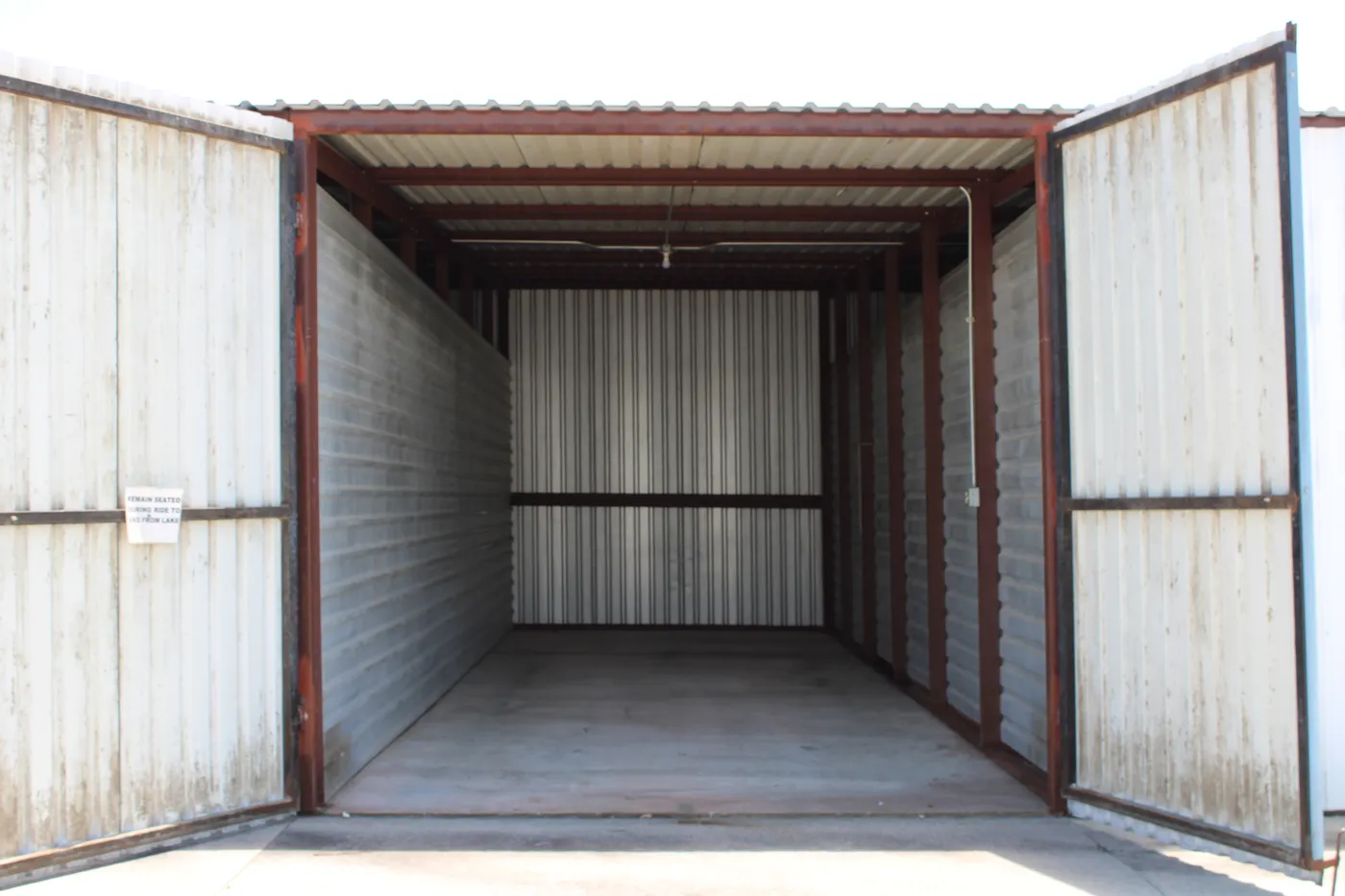 Inside a mid-size enclosed boat stall