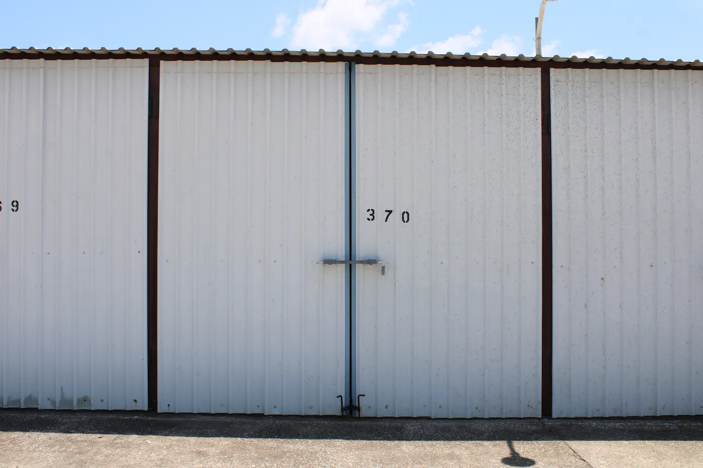 Numbered storage stall door 370 at E-Z Boat Storage