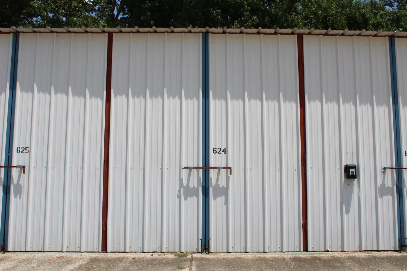 Numbered storage stall door 624 at E-Z Boat Storage